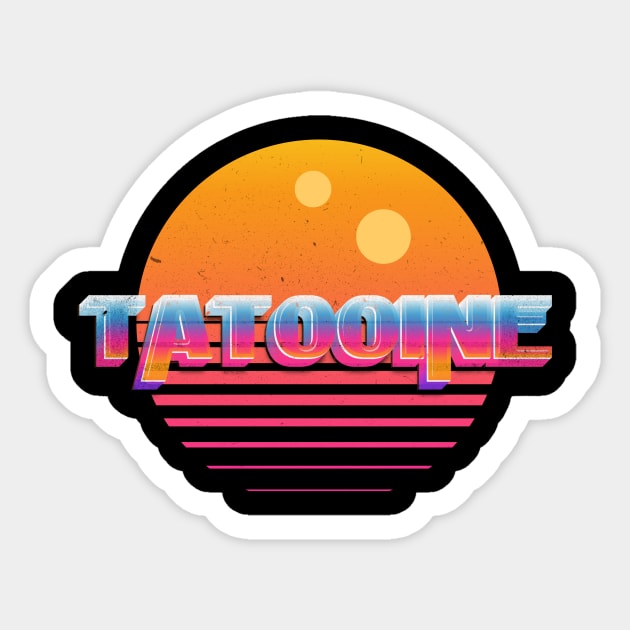 Tatooine Retro Sticker by Pablo_jkson